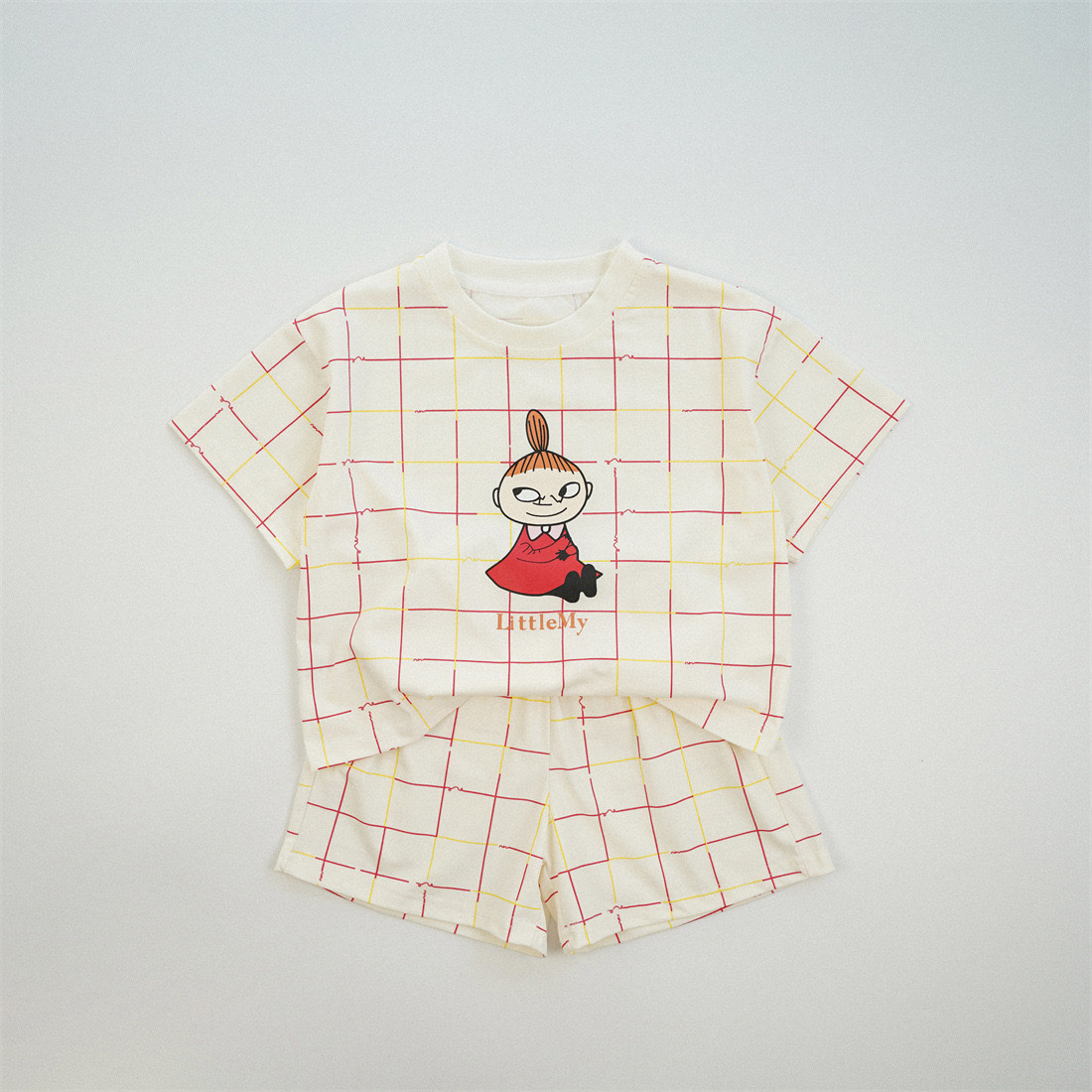 嚕嚕米小女孩格紋套裝