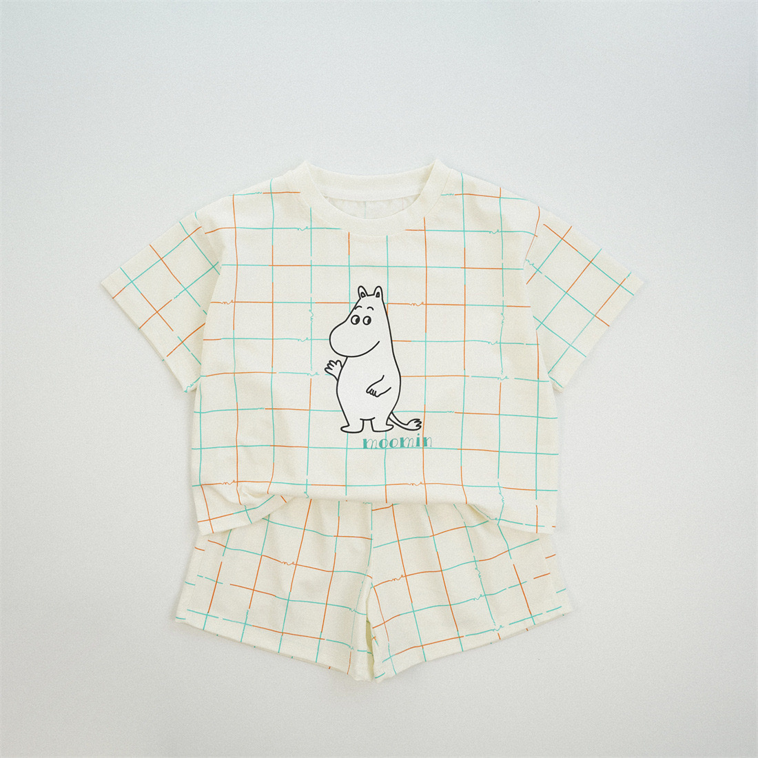 嚕嚕米小女孩格紋套裝