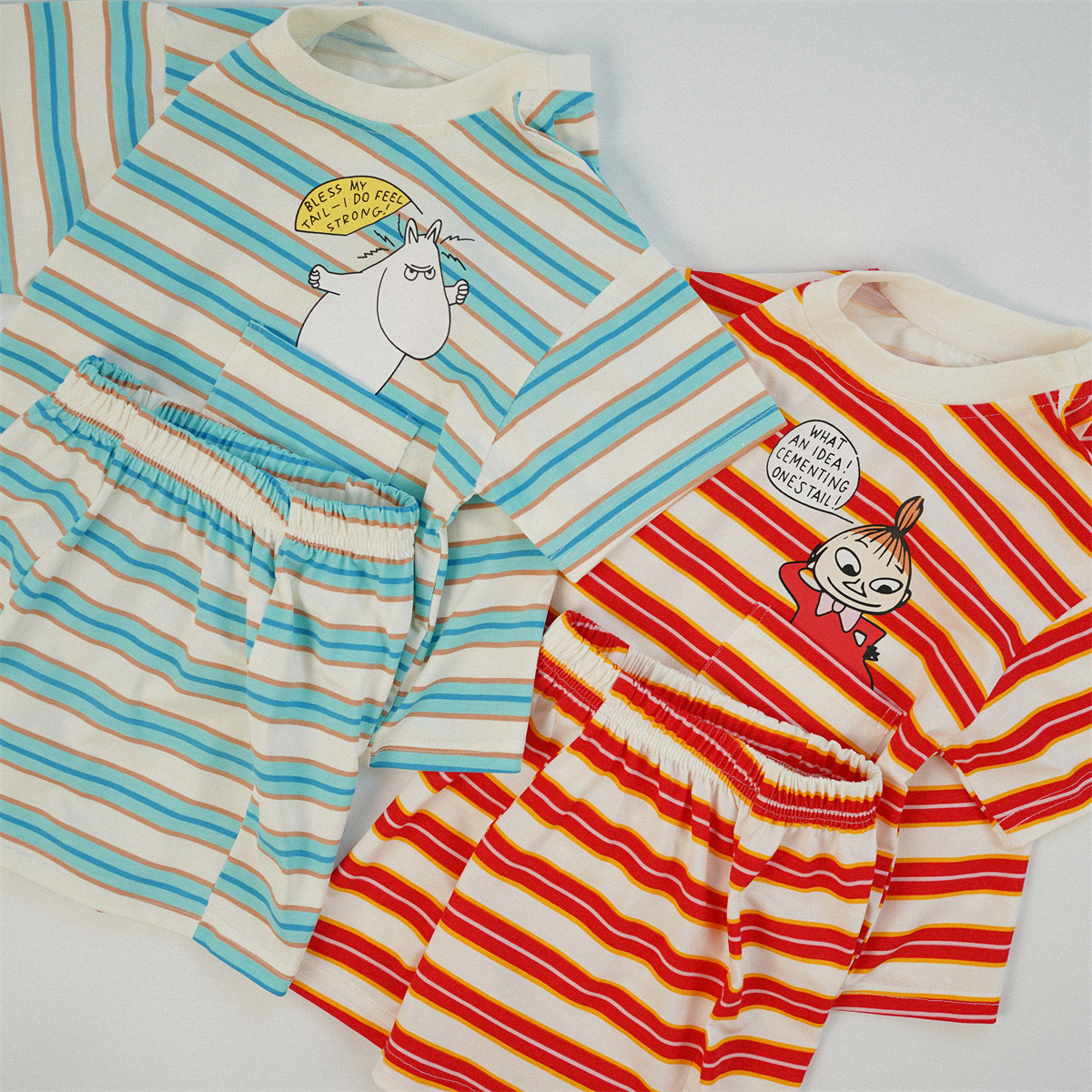 嚕嚕米小女孩條紋套裝