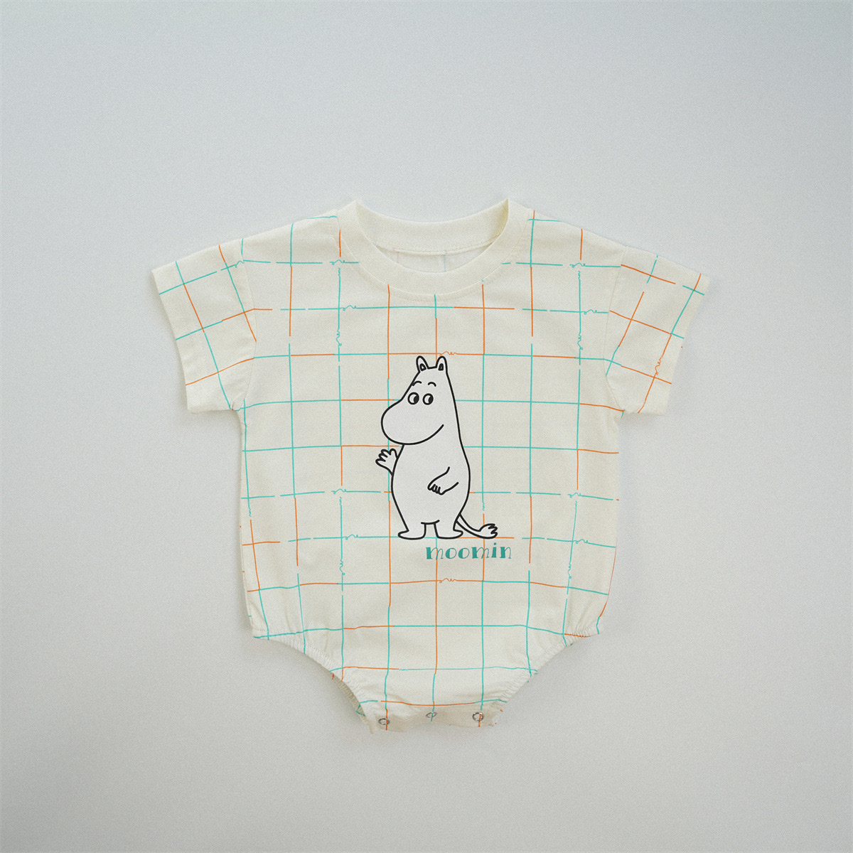 嚕嚕米小女孩格紋包屁衣