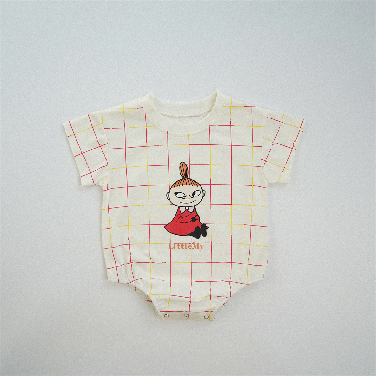 嚕嚕米小女孩格紋包屁衣