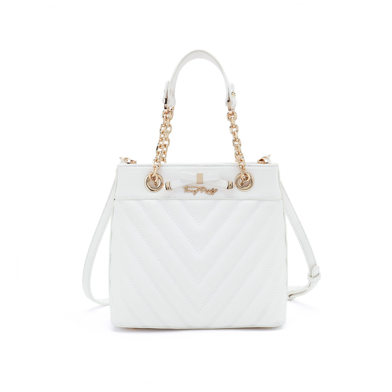 Quilted Bow Bow Shoulder Bag