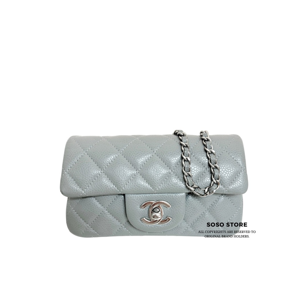 Chanel Classic Mini Flap Bag - Grey / Shw