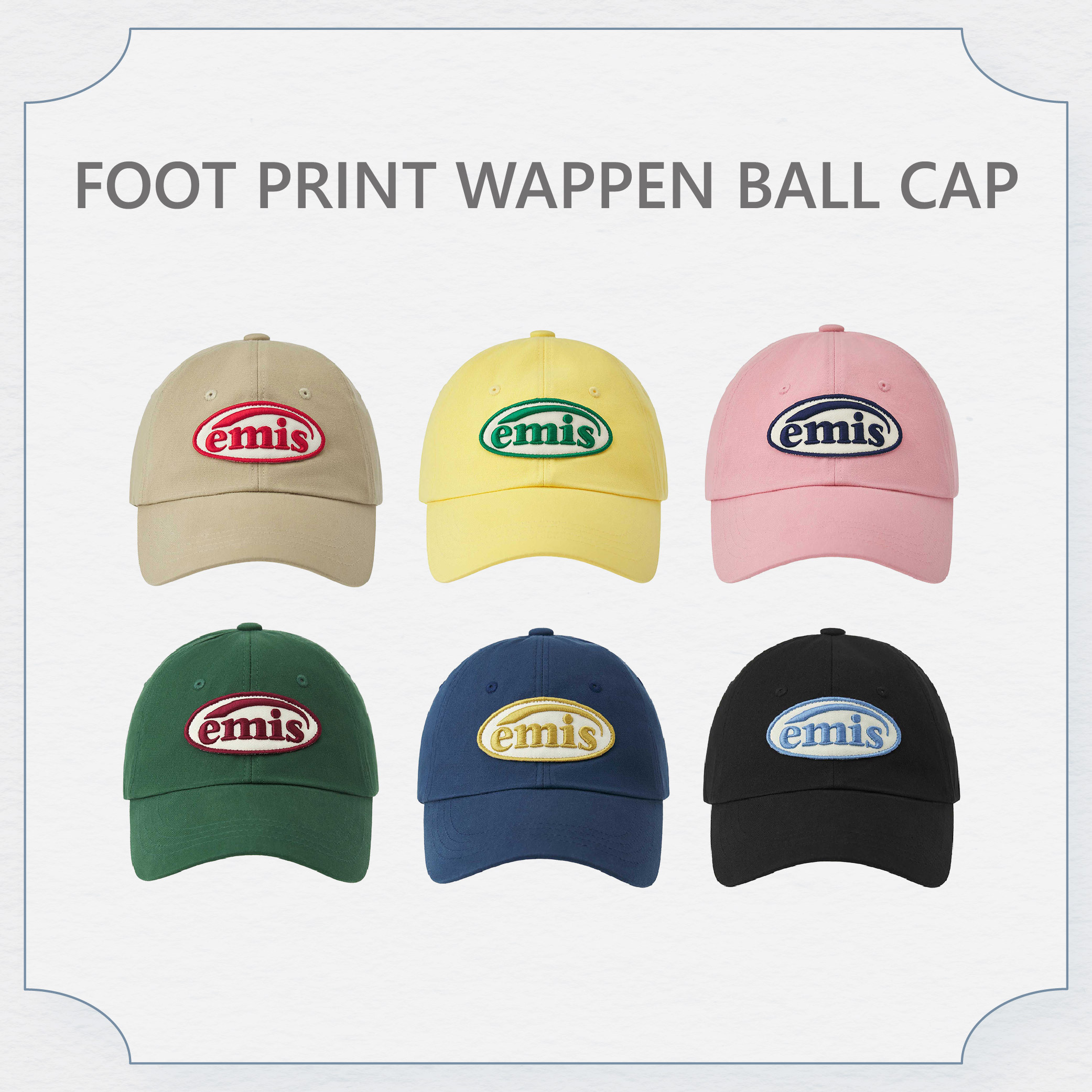 Emis圓標腳印棒球帽(共6色)