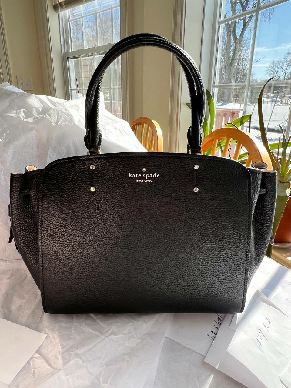 [U] EA KATE SPADE WKRU6855 TEGAN MEDIUM SATCHEL WOMEN'S TOTE BAG,BLACK, 767883707852 (UEA813)