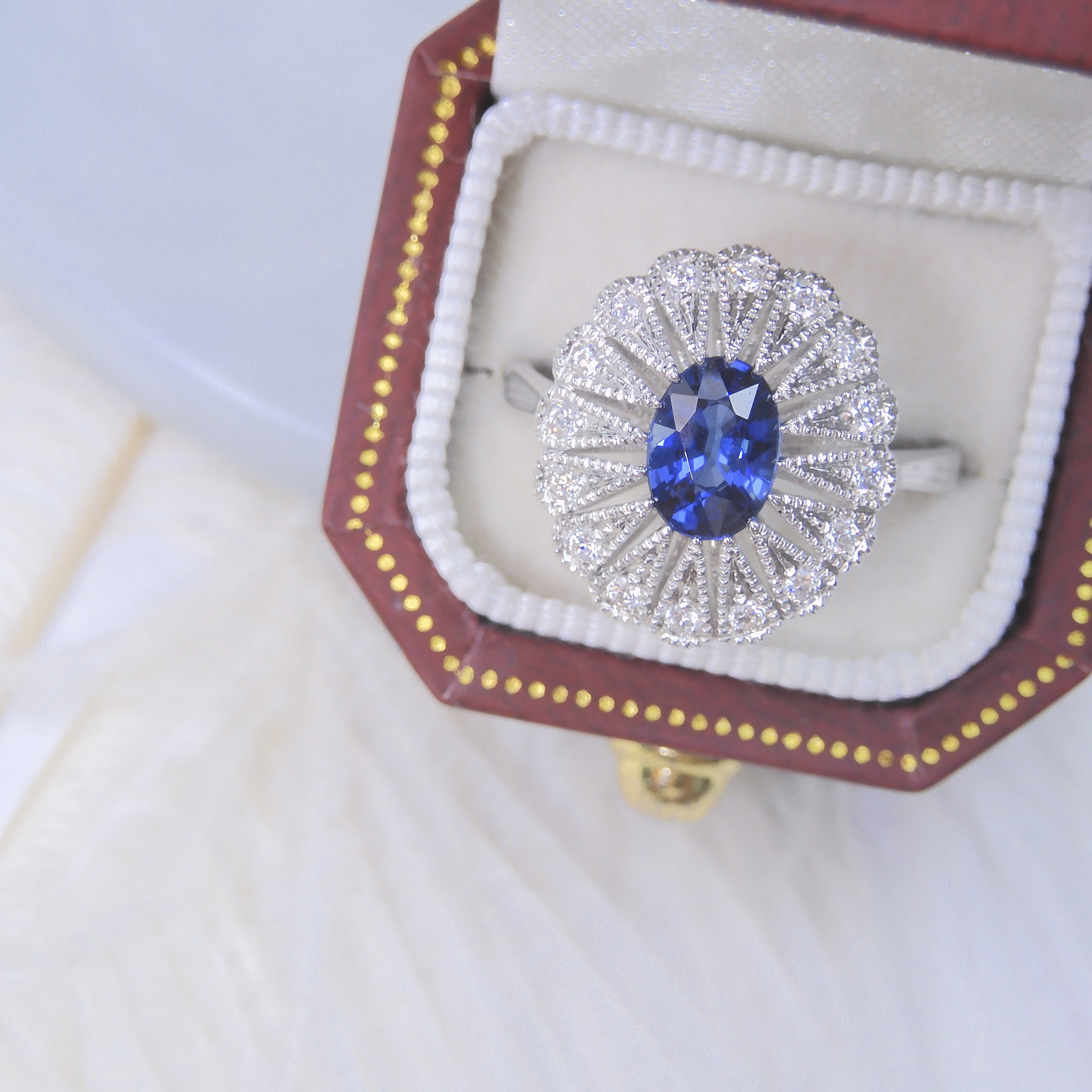 18K金 1.0ct 藍寶石戒指 (配國際證書)