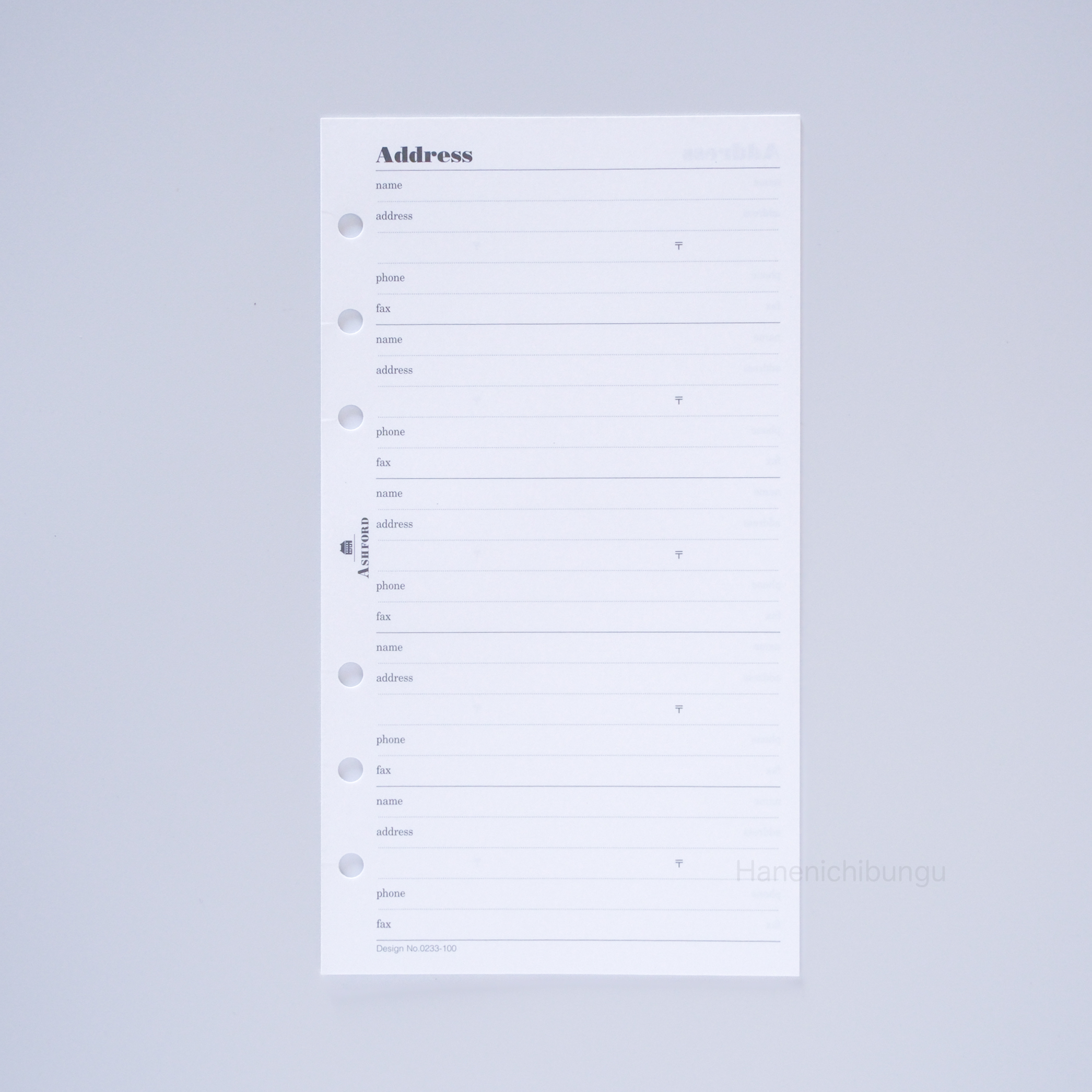 BIBLE／通訊錄（30張入）