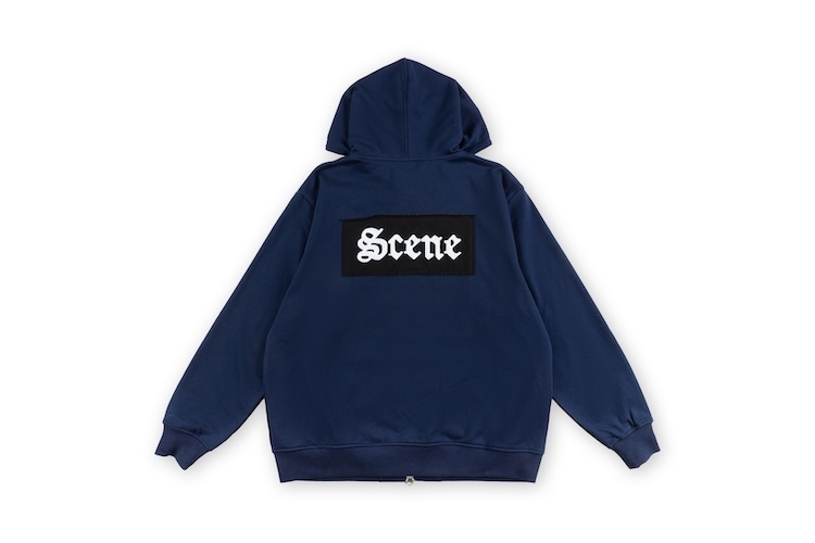 Washed Zip Up Hoodie // Navy & Red