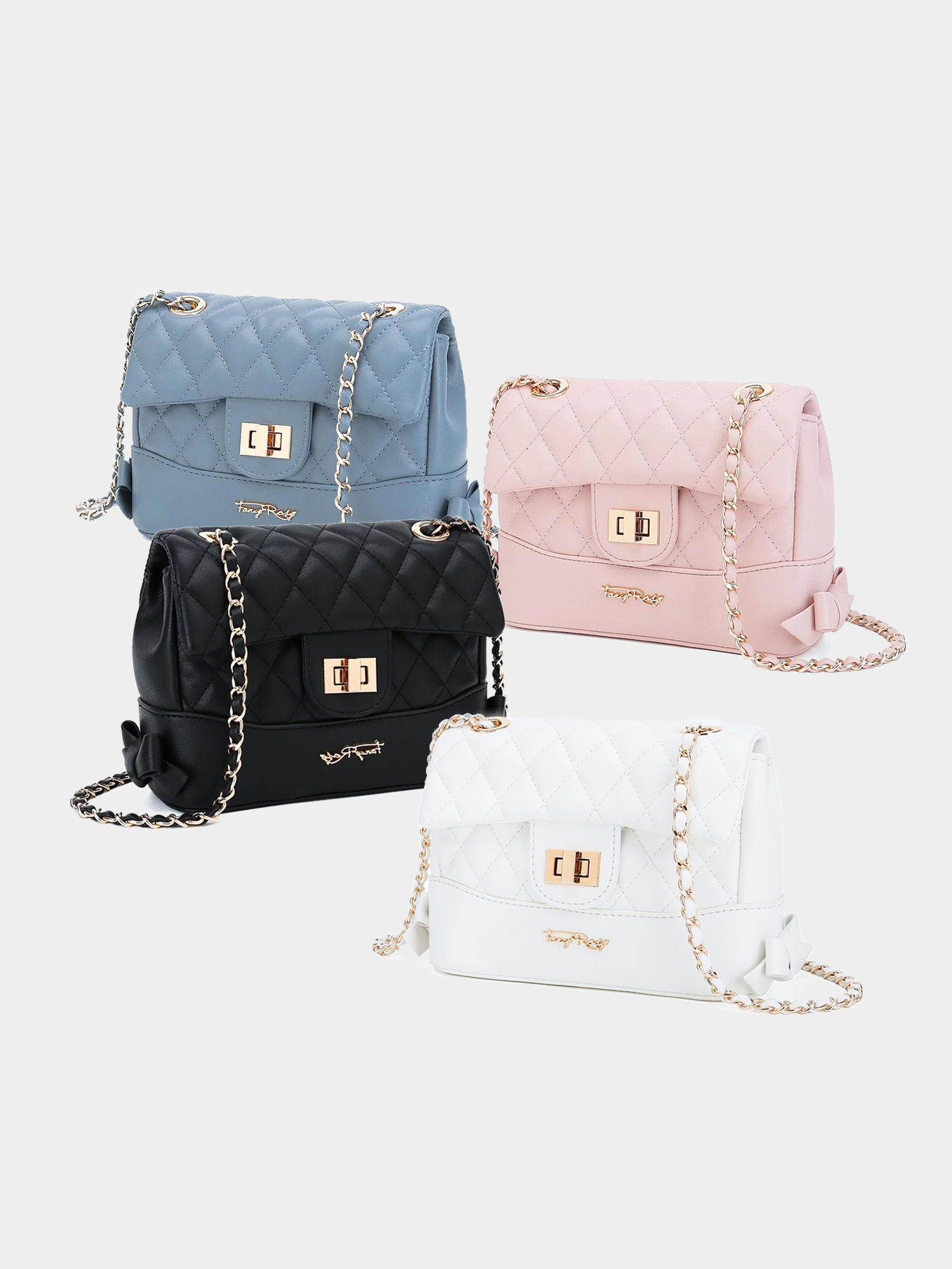 Fancy Bow Bow Quilted Shoulder Bag