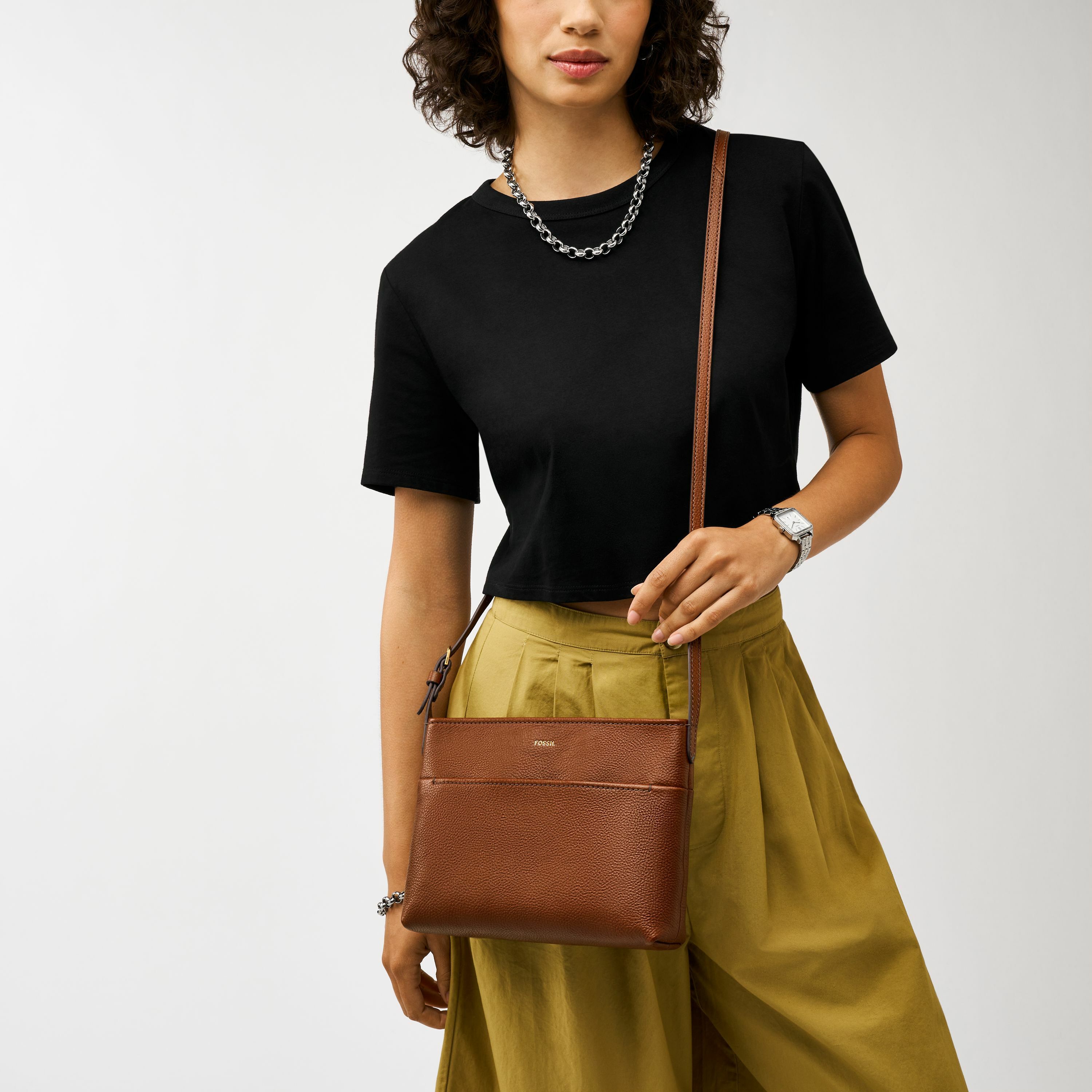 Phoebe 簡約真皮斜背包 (多色可選)