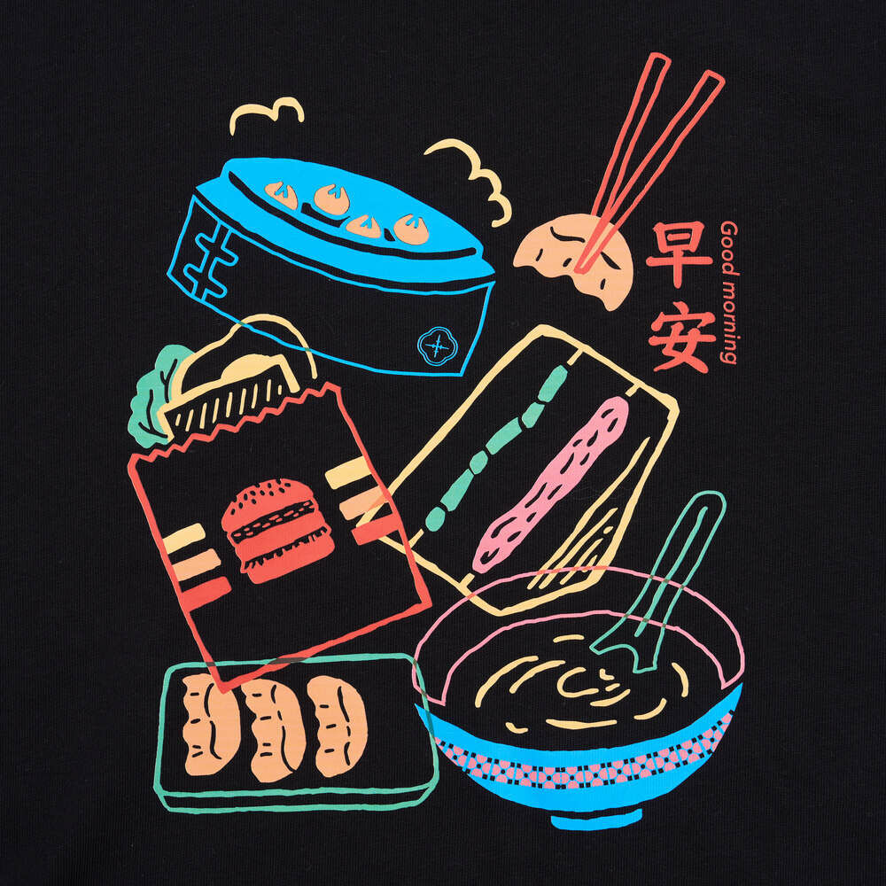 印花樂寬版落肩T恤