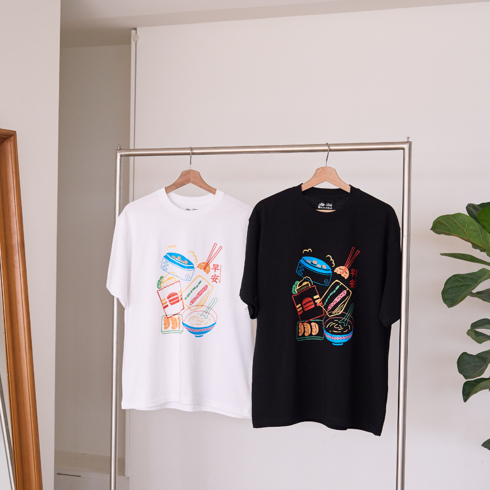 印花樂寬版落肩T恤