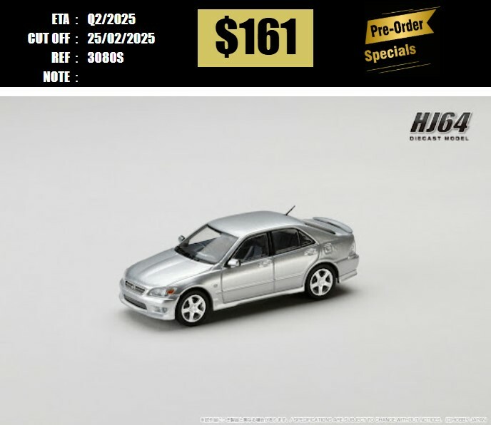 PO-$161 * HOBBY JAPAN * 1:64 LEXUS IS 200 (E10) 1999 SILVER HJ643080S [OD20/02]