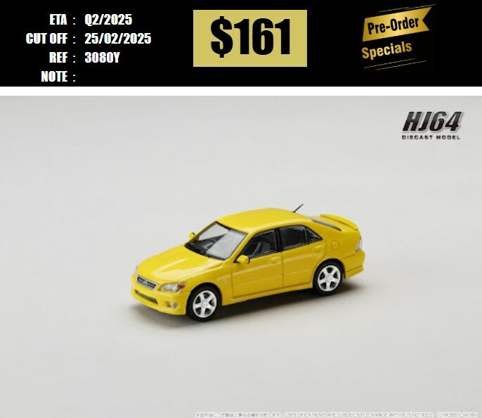 PO-$161 * HOBBY JAPAN * 1:64 LEXUS IS 200 (E10) 1999 YELLOW HJ643080Y [OD20/02]