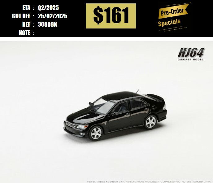 PO-$161 * HOBBY JAPAN * 1:64 LEXUS IS 200 (E10) 1999 BLACK HJ643080BK [OD20/02]
