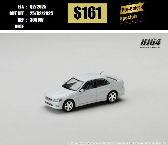 PO-$161 * HOBBY JAPAN * 1:64 LEXUS IS 200 (E10) 1999 WHITE HJ643080W [OD20/02]