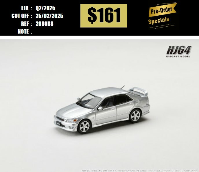 PO-$161 * HOBBY JAPAN * 1:64 Toyota ALTEZZA RS200 (E10) 1998 Genuine Option Parts SILVER HJ642080BS [OD20/02]