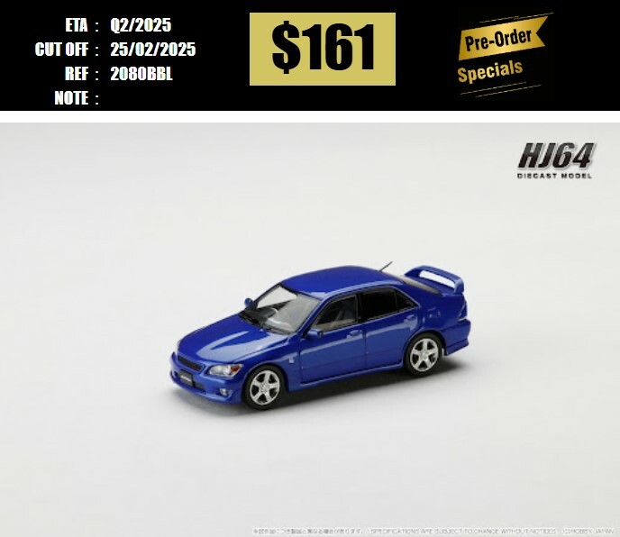 PO-$161 * HOBBY JAPAN * 1:64 Toyota ALTEZZA RS200 (E10) 1998 Genuine Option Parts BLUE HJ642080BBL [OD20/02]