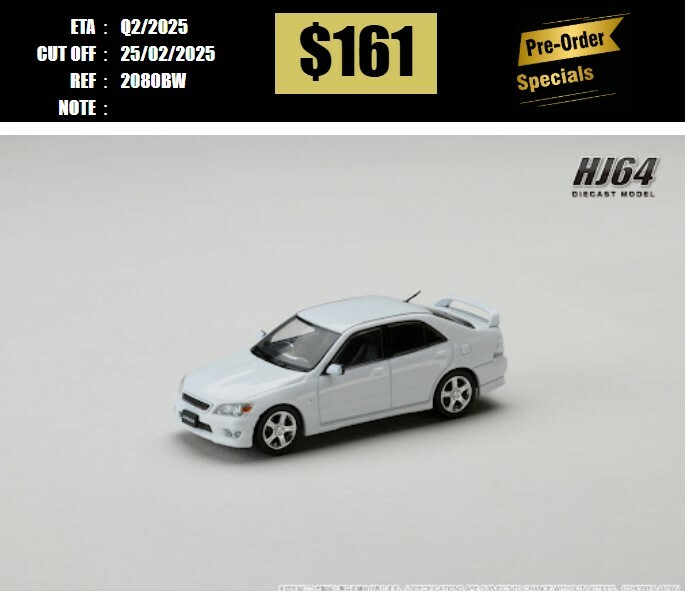 PO-$161 * HOBBY JAPAN * 1:64 Toyota ALTEZZA RS200 (E10) 1998 Genuine Option Parts WHITE HJ642080BW [OD20/02]