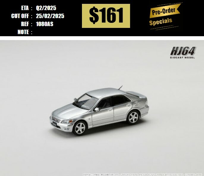 PO-$161 * HOBBY JAPAN * 1:64 Toyota ALTEZZA RS200 (E10) 1998 SILVER HJ641080AS [OD20/02]