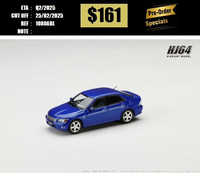 PO-$161 * HOBBY JAPAN * 1:64 Toyota ALTEZZA RS200 (E10) 1998 BLUE HJ641080ABL [OD20/02]