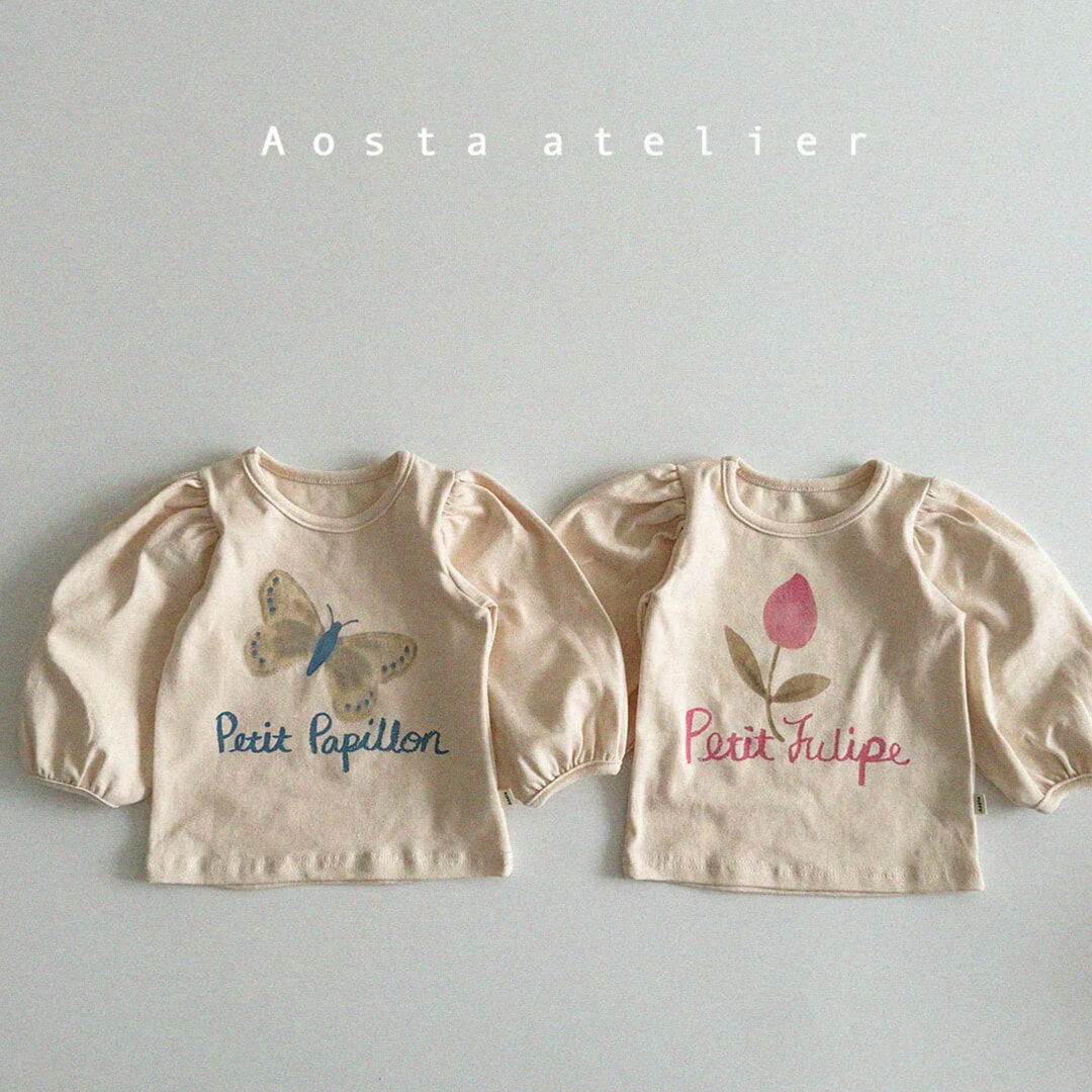 韓國 Aosta -  25春 花苞袖T恤（兩款）