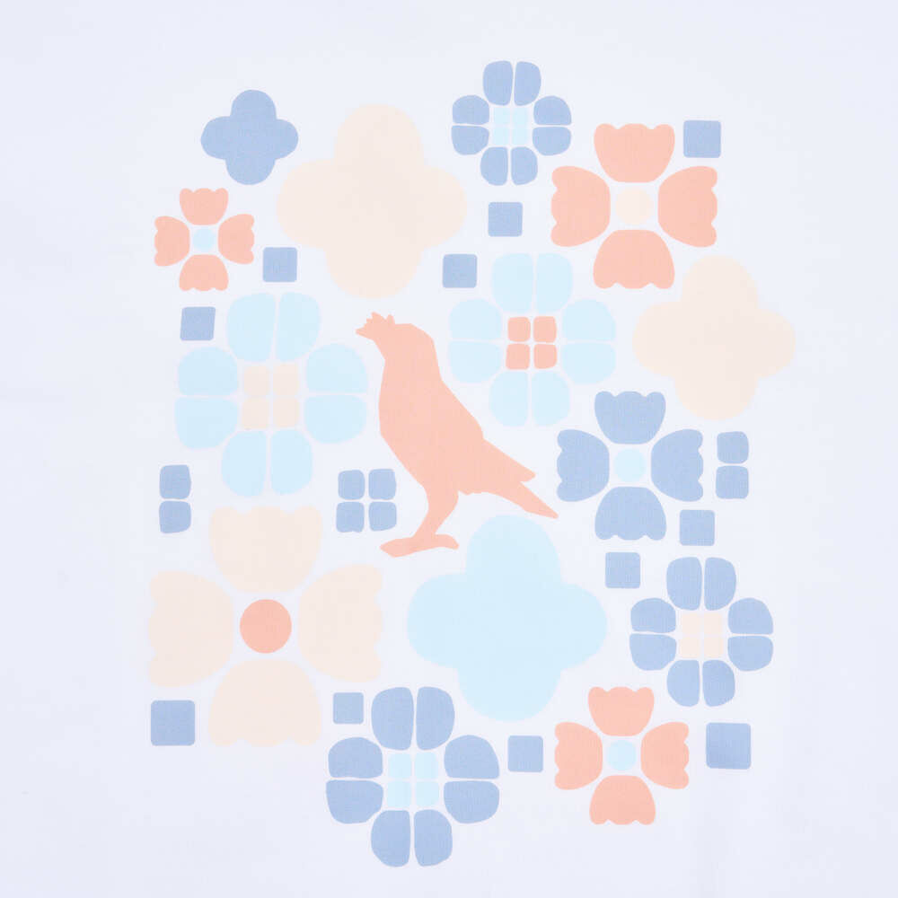 印花樂寬版落肩T恤