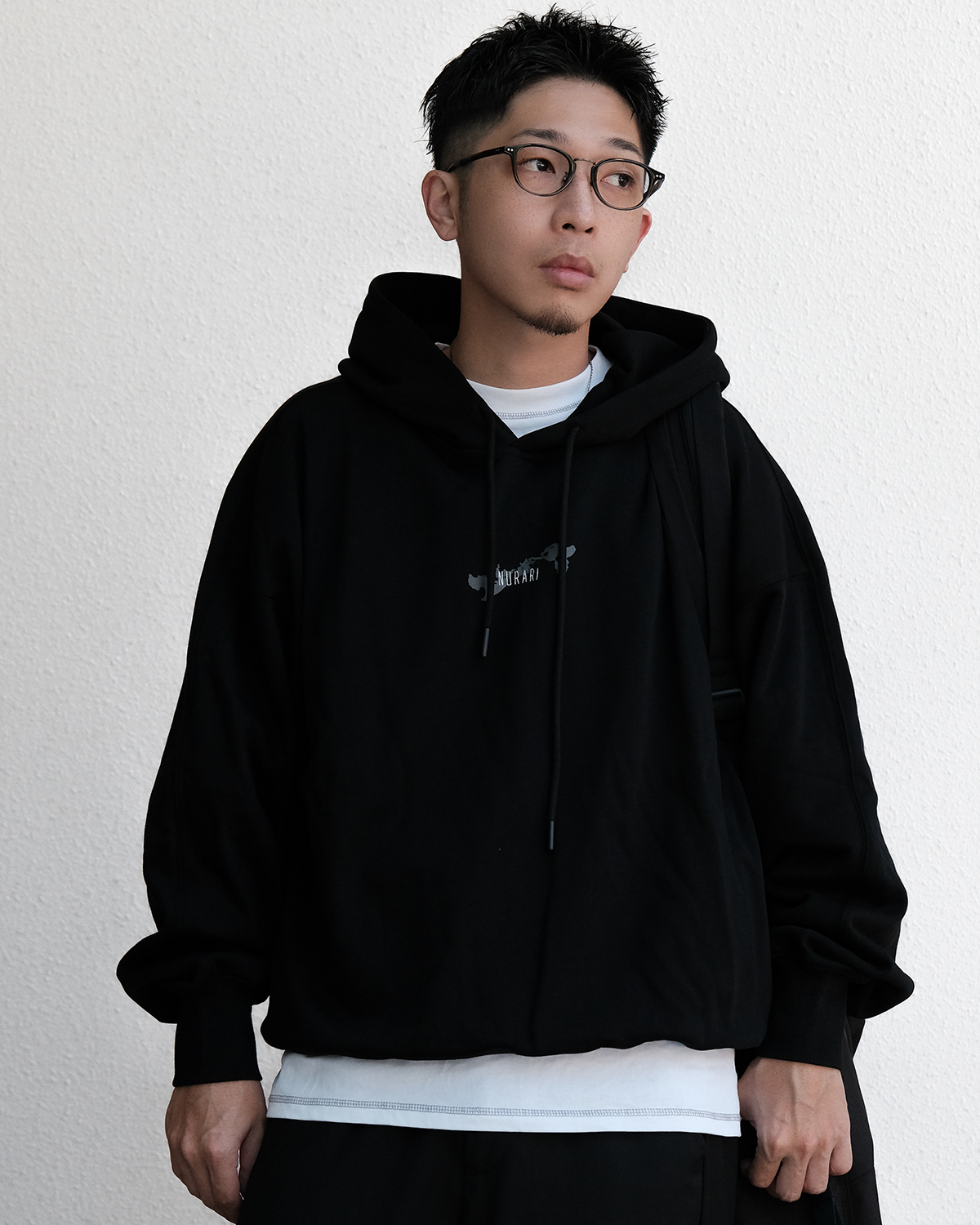 NURARI 滑瓢帽T 連帽長袖 黑/深灰 24 A/W Civ. Seto legends logo hoodie