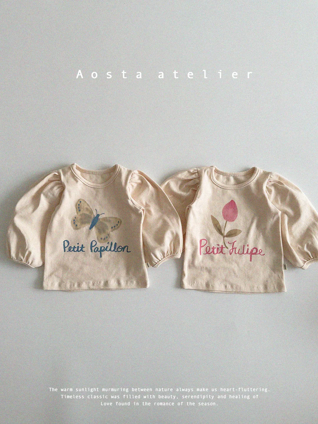 韓國 Aosta -  25春花苞袖T恤（兩款）