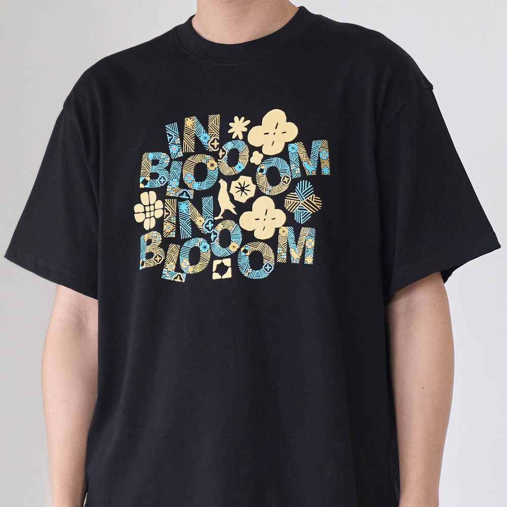 Oversized T-Shirt/inBlooominBlooom/Summer Yellow & Blue/Vintage Black