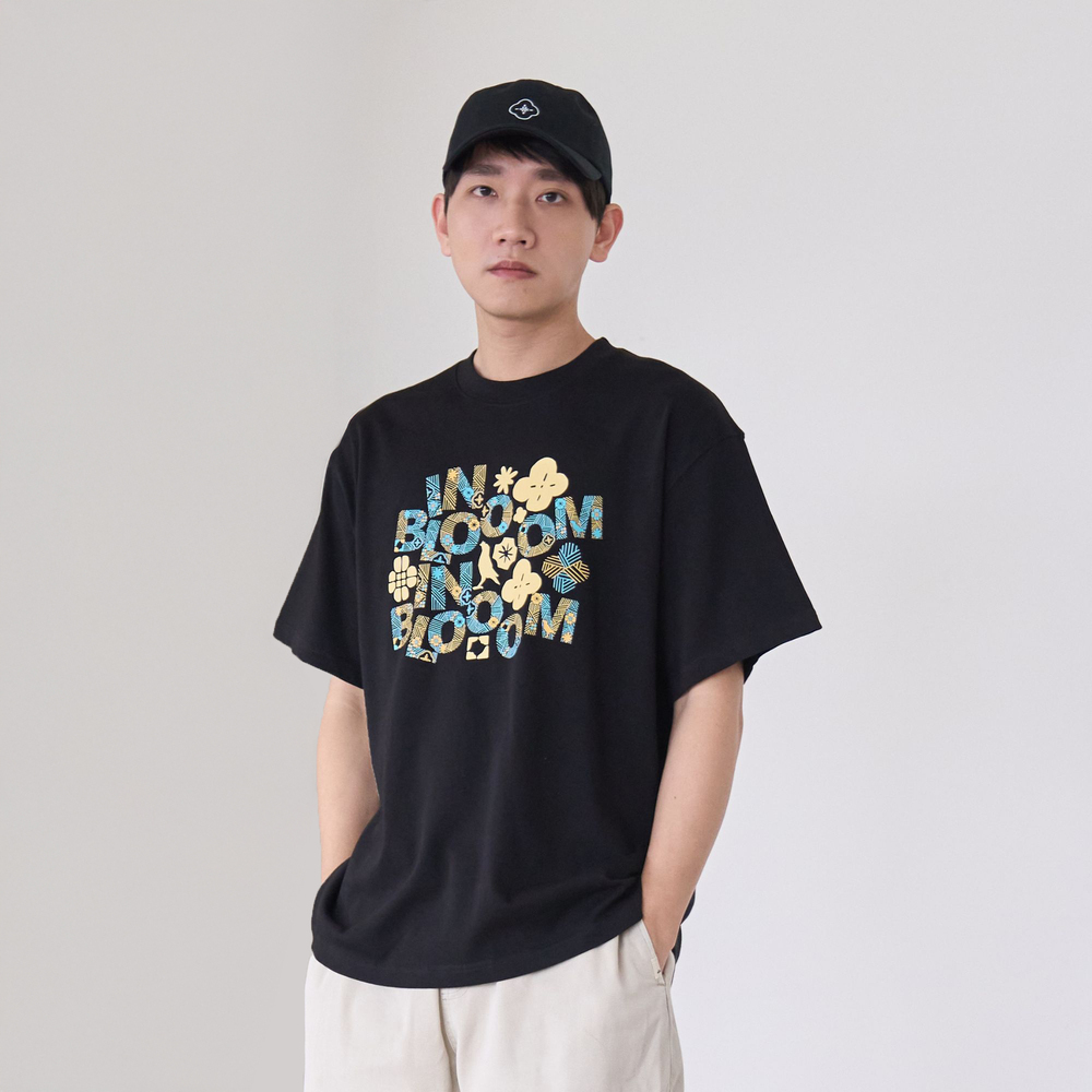 印花樂寬版落肩T恤