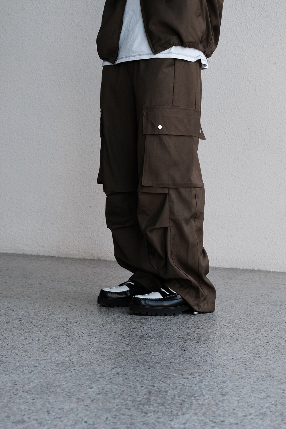 NURARI 暗部傘兵長褲 黑/深棕 24 A/W Civ. Surrealisme anbu parachute pants