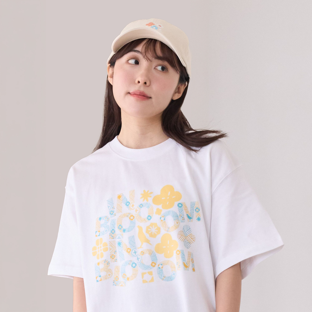 Oversized T-Shirt/inBlooominBlooom/Summer Yellow & Blue/White