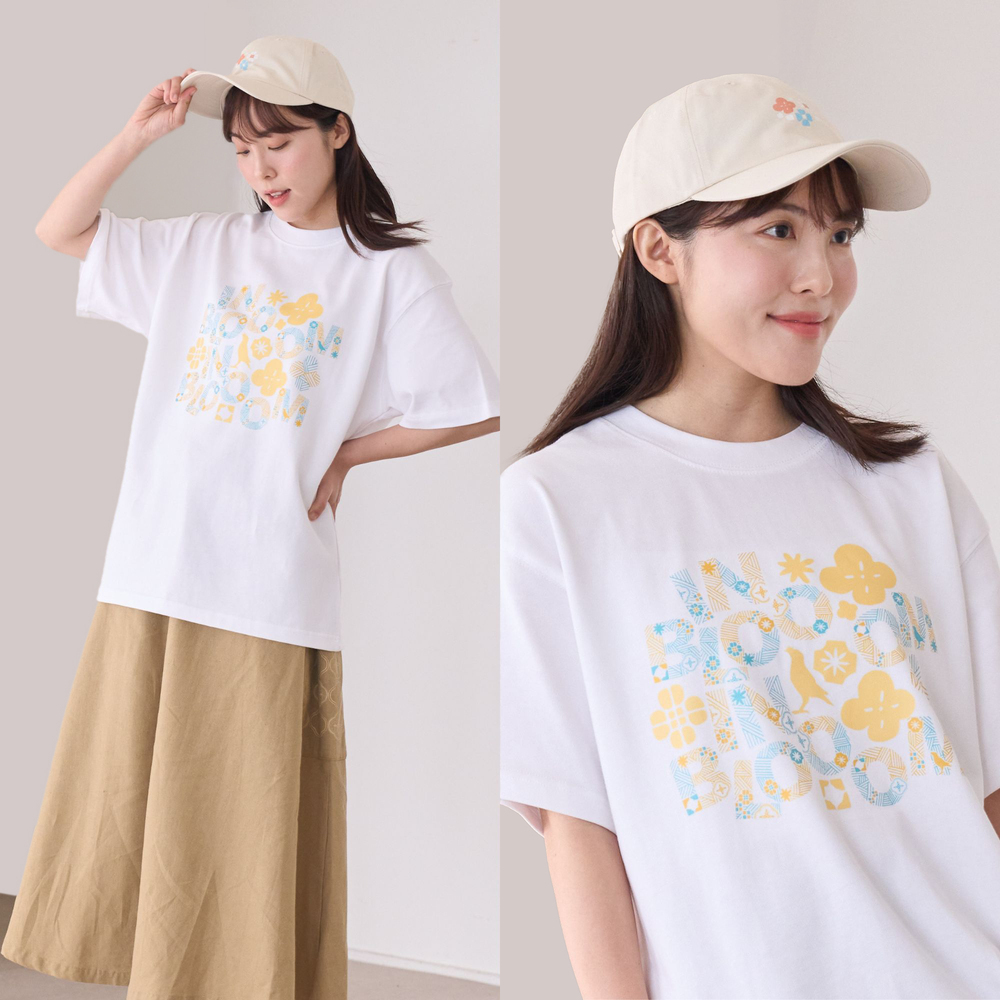 印花樂寬版落肩T恤