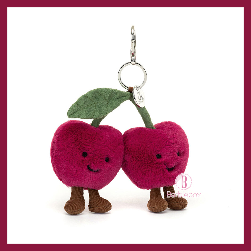 英國jELLYCAT|Amuseables Cherries Bag Charm 車厘子鎖匙A4CHSBC