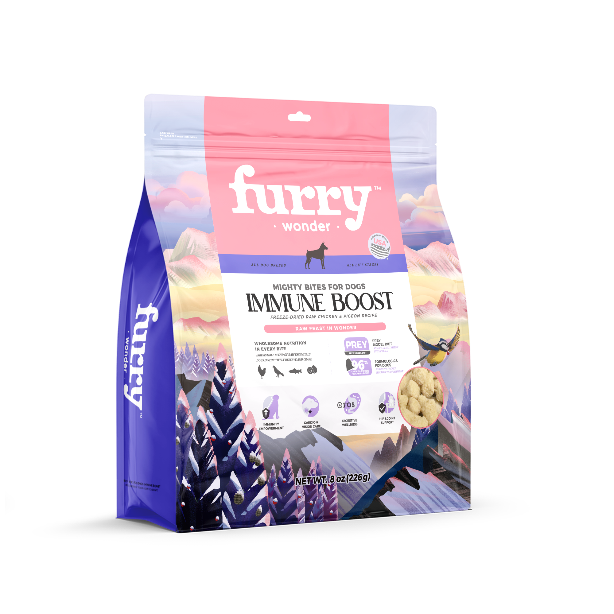 Furry Wonder 全犬 增強免疫 主食凍乾 鴿肉+雞肉味 8oz/16oz