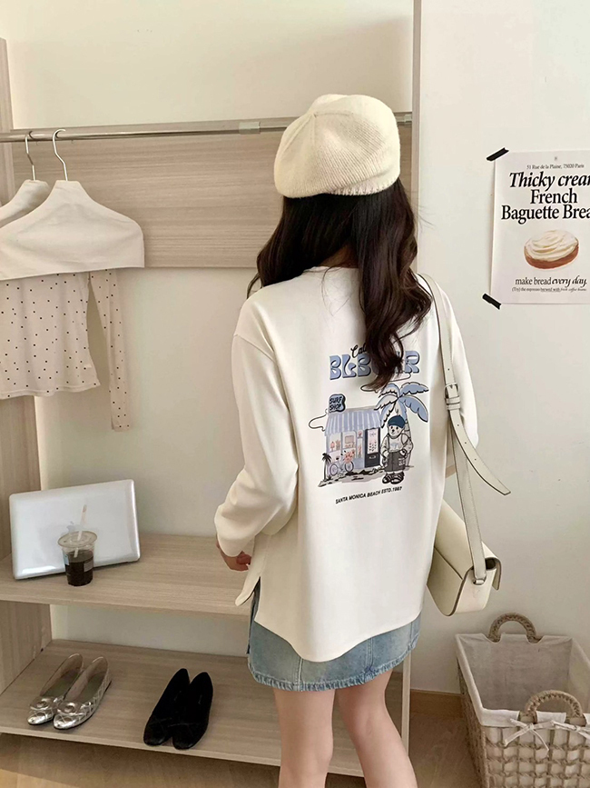 ((魅力價))浪花朵朵渡假熊熊上衣-實拍照