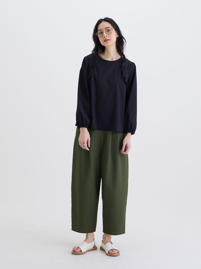 花背心長袖上衣-藏青