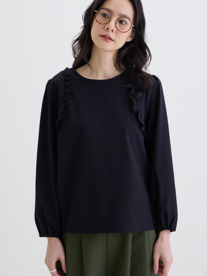 花背心長袖上衣-藏青