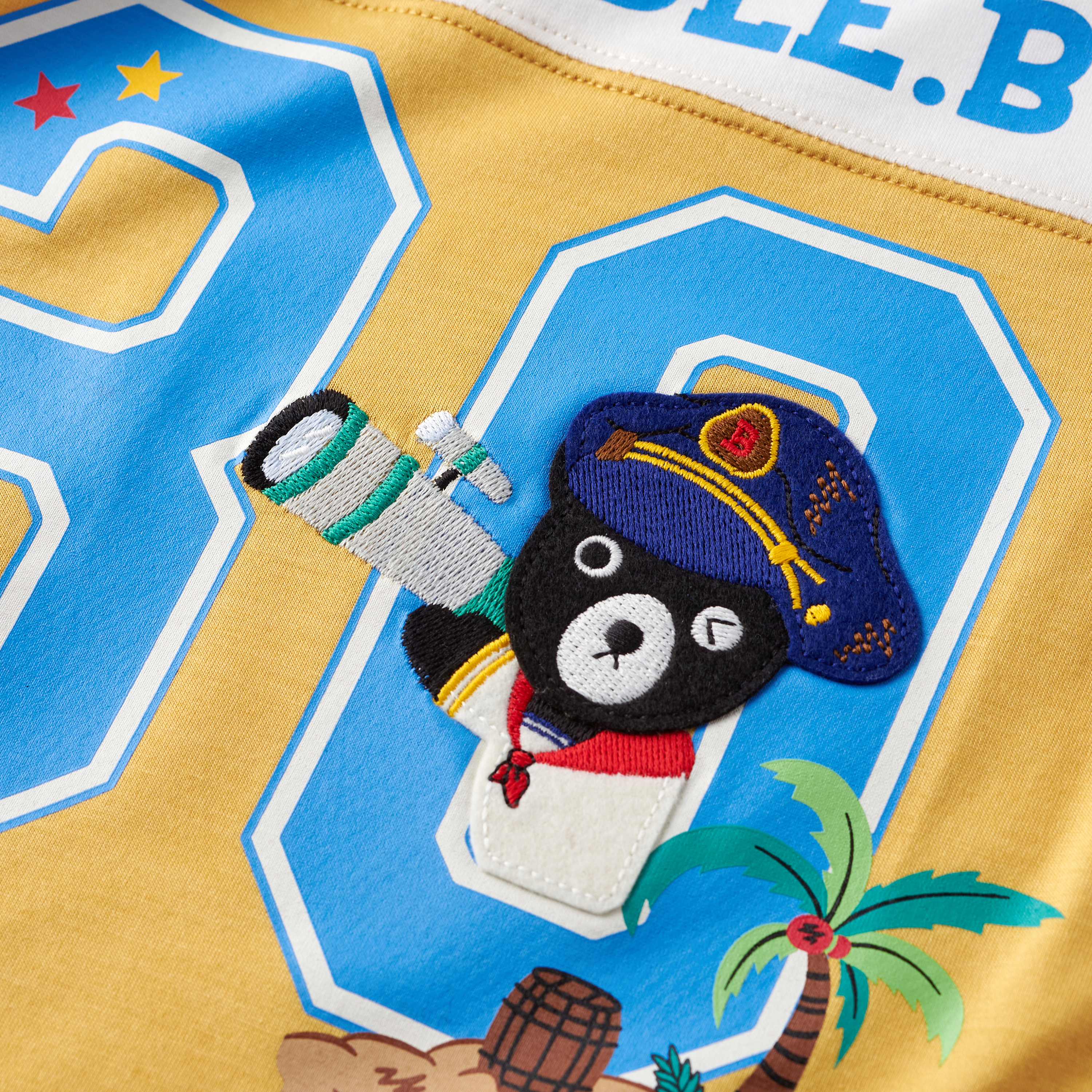 DOUBLE_B 船長B君涼感短袖T恤-黃