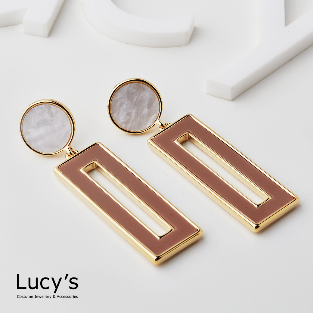 優雅幾何 耳環 (三色) (119711/119712/119713)