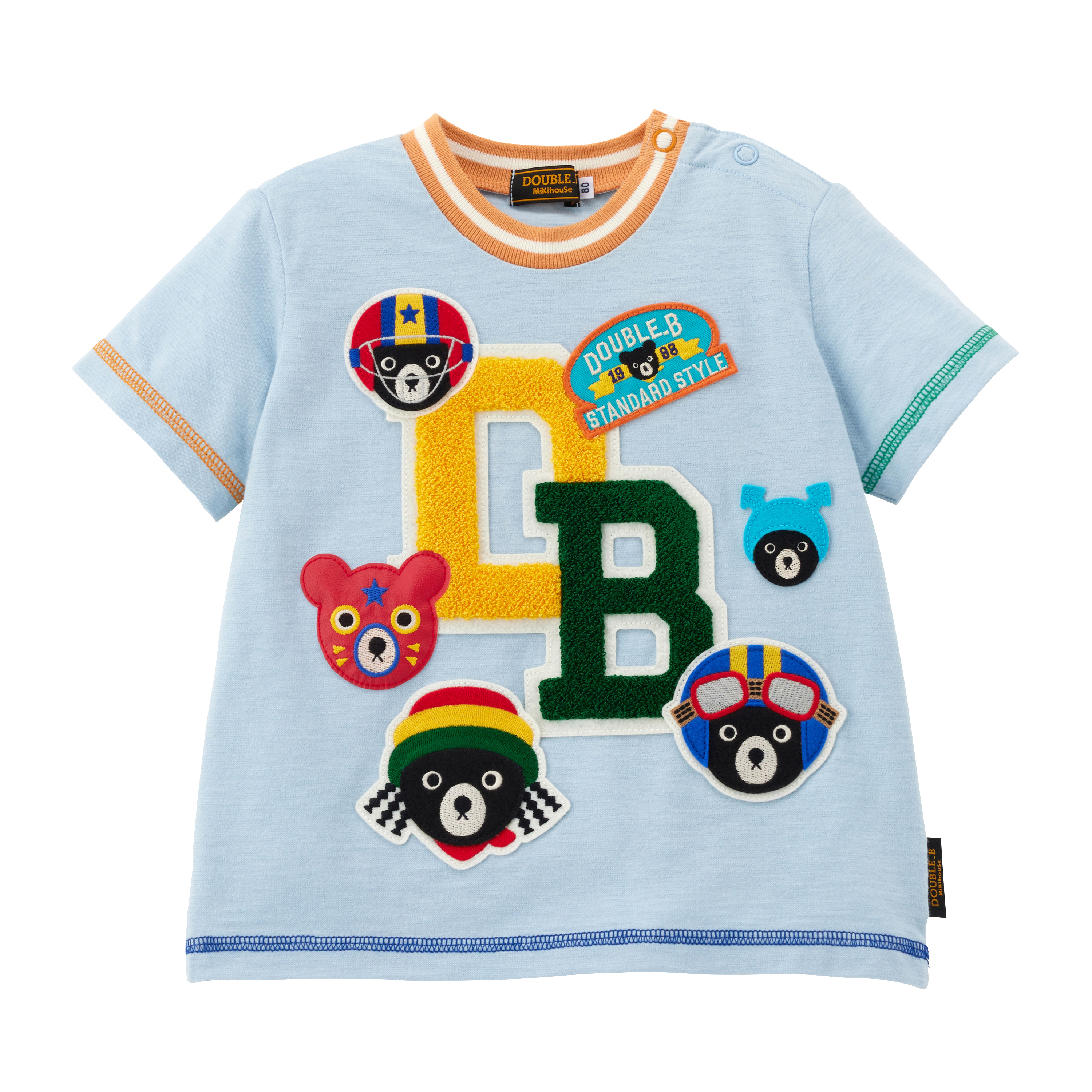 DOUBLE_B  全明星夢想竹節棉短袖T恤-淡藍