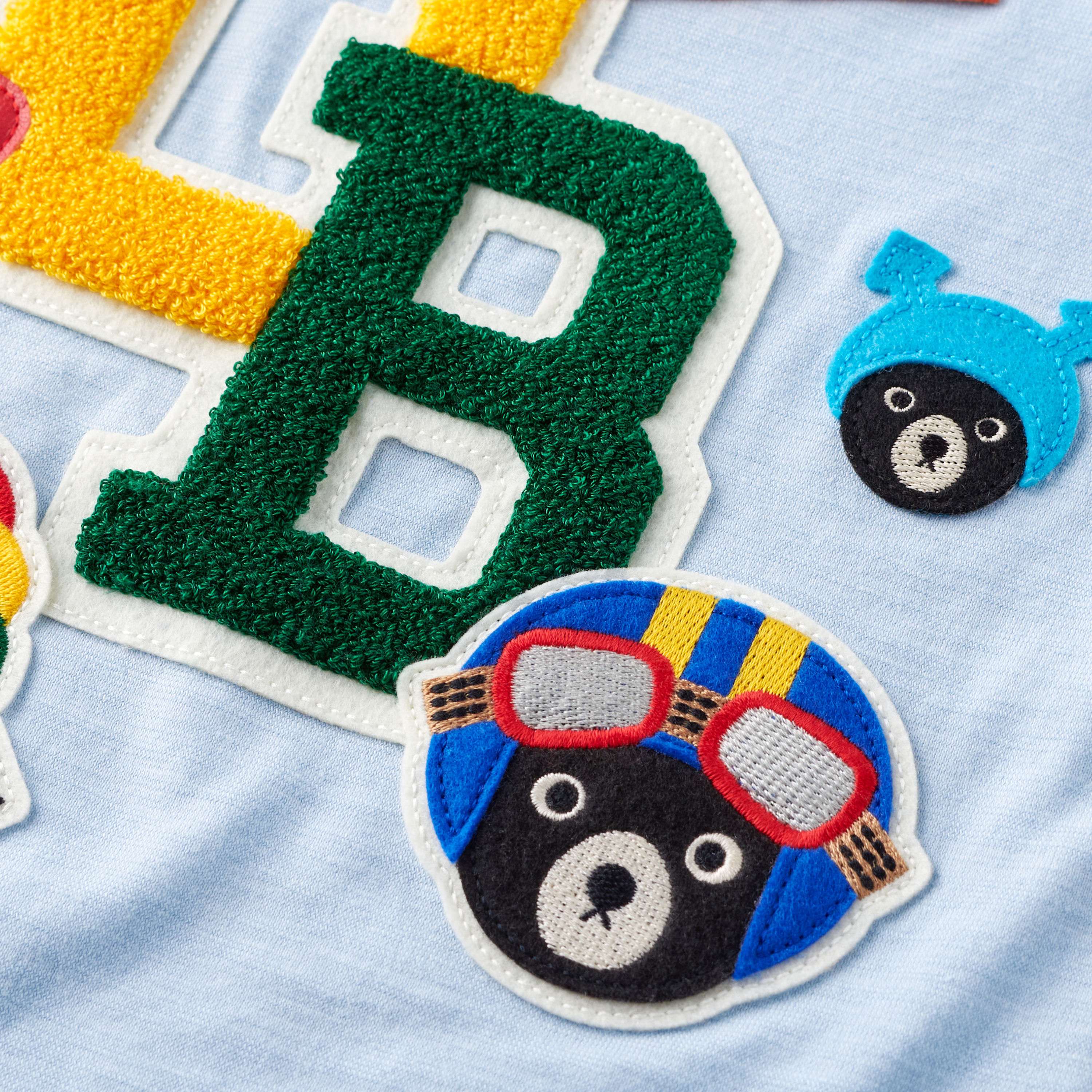 DOUBLE_B  全明星夢想竹節棉短袖T恤-淡藍