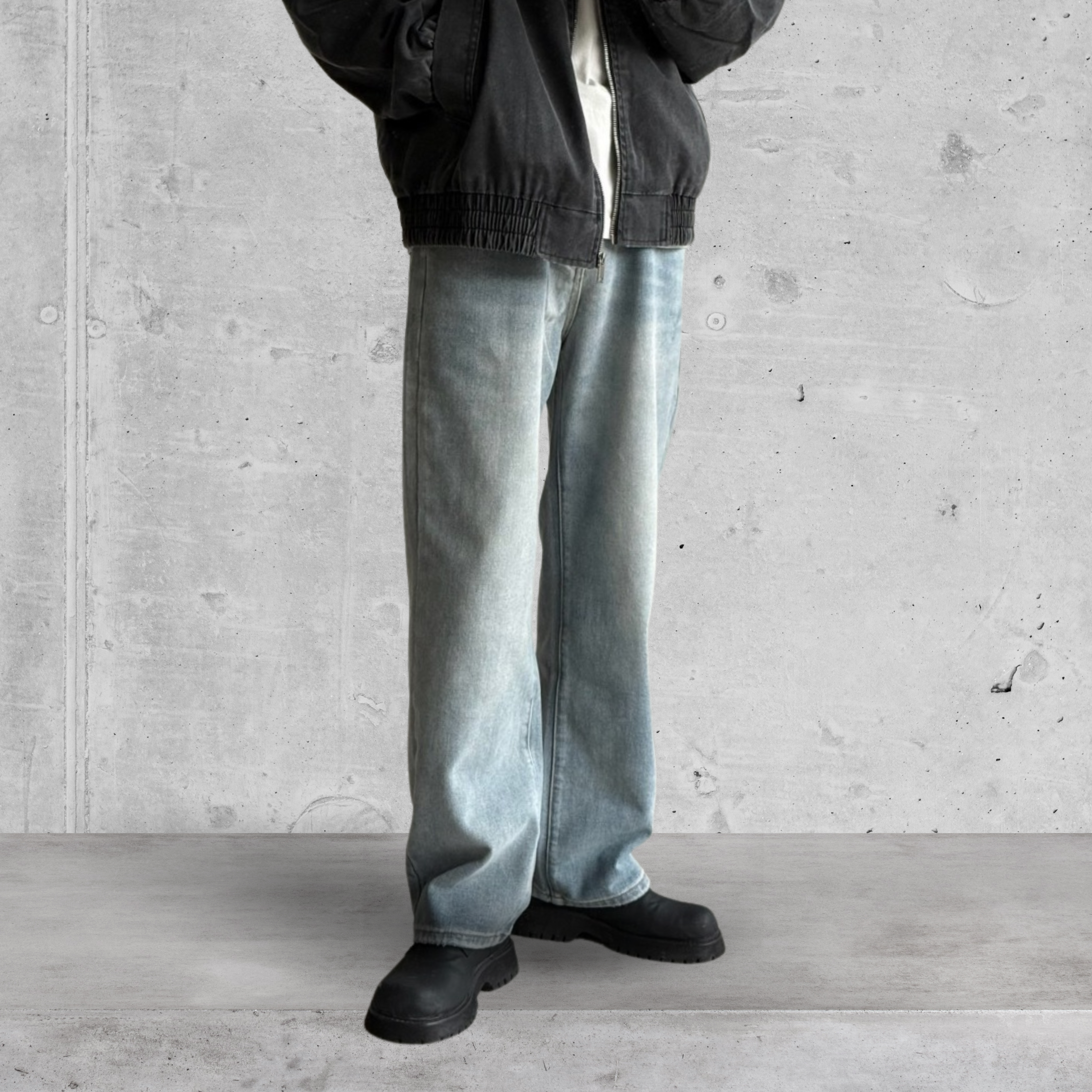 （現貨）NJ021 韓系 素面 微寬鬆 直筒 牛仔褲 長褲