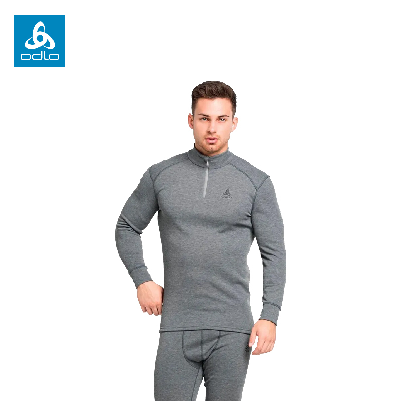 瑞士 ODLO ECO 銀離子 保暖型 半開襟上衣 男款 (混鋼鐵灰色) 12OD159082