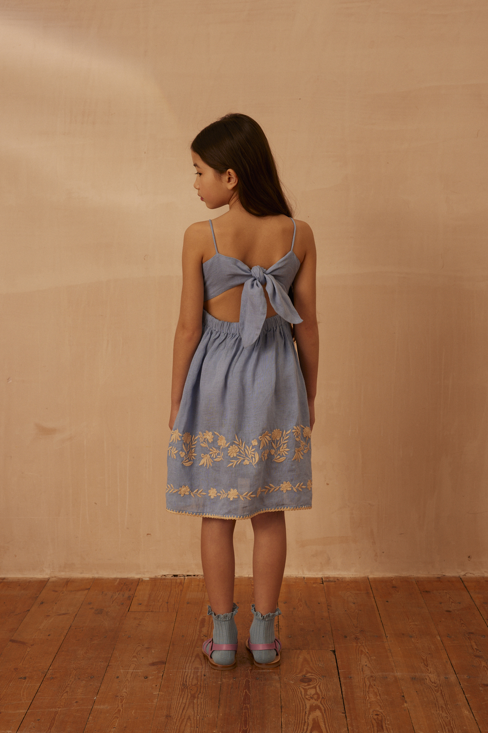 ワンピース apolina Magrit Sundress 3-5y Apolina Magrit Sundress Cornflower - Little French Heart