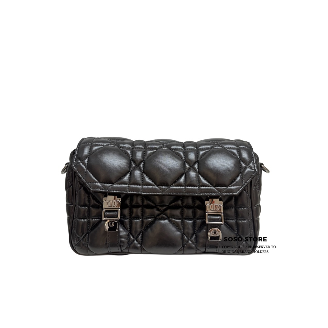 Dior Cannage Diorcamp Messenger Bag - Black / Shw