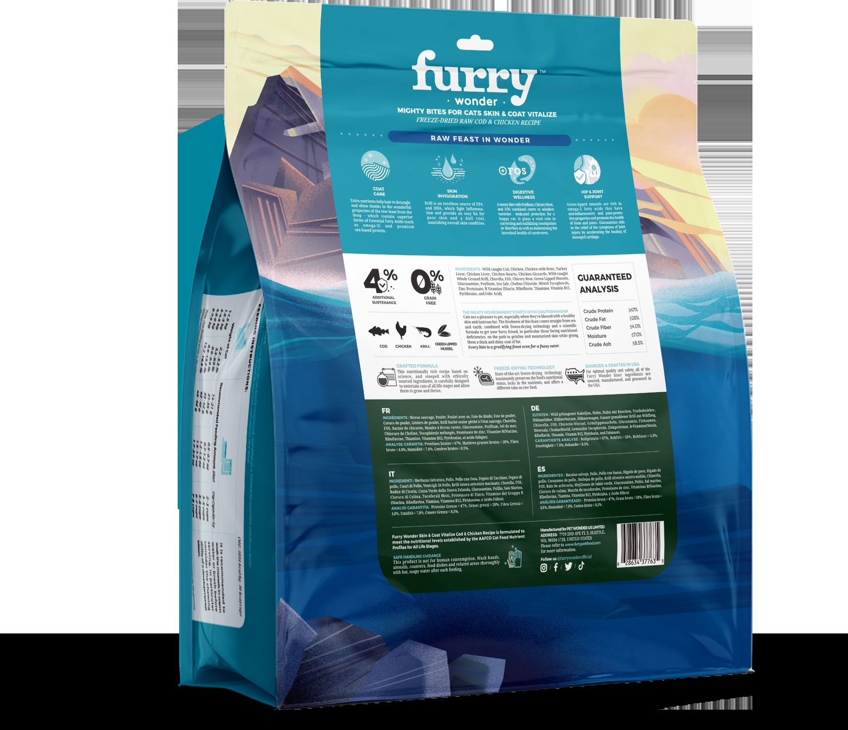 Furry Wonder 全貓 美毛護膚 主食凍亁 雞肉+鯖魚味 8oz