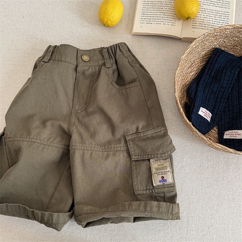 寬鬆口袋九分工裝褲