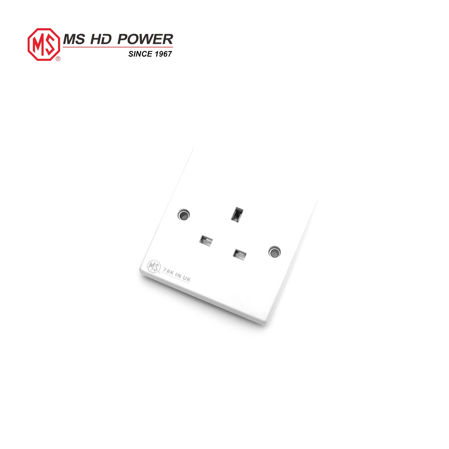 MS HD Power MS-9297SK 78K Silver UK Wall Socket - 1 Gang